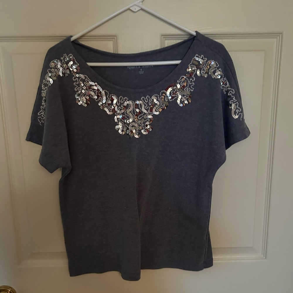 Multicolored Embellished Scoop Neck Blouse